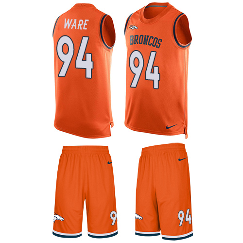 Nike Broncos #94 DeMarcus Ware Orange Team Color Men's Stitched NFL Limited Tank Top Suit Jersey - Click Image to Close